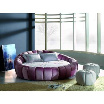 1019 Round Fabric Bed,Bedroom Round Bed,Soft Round Bed