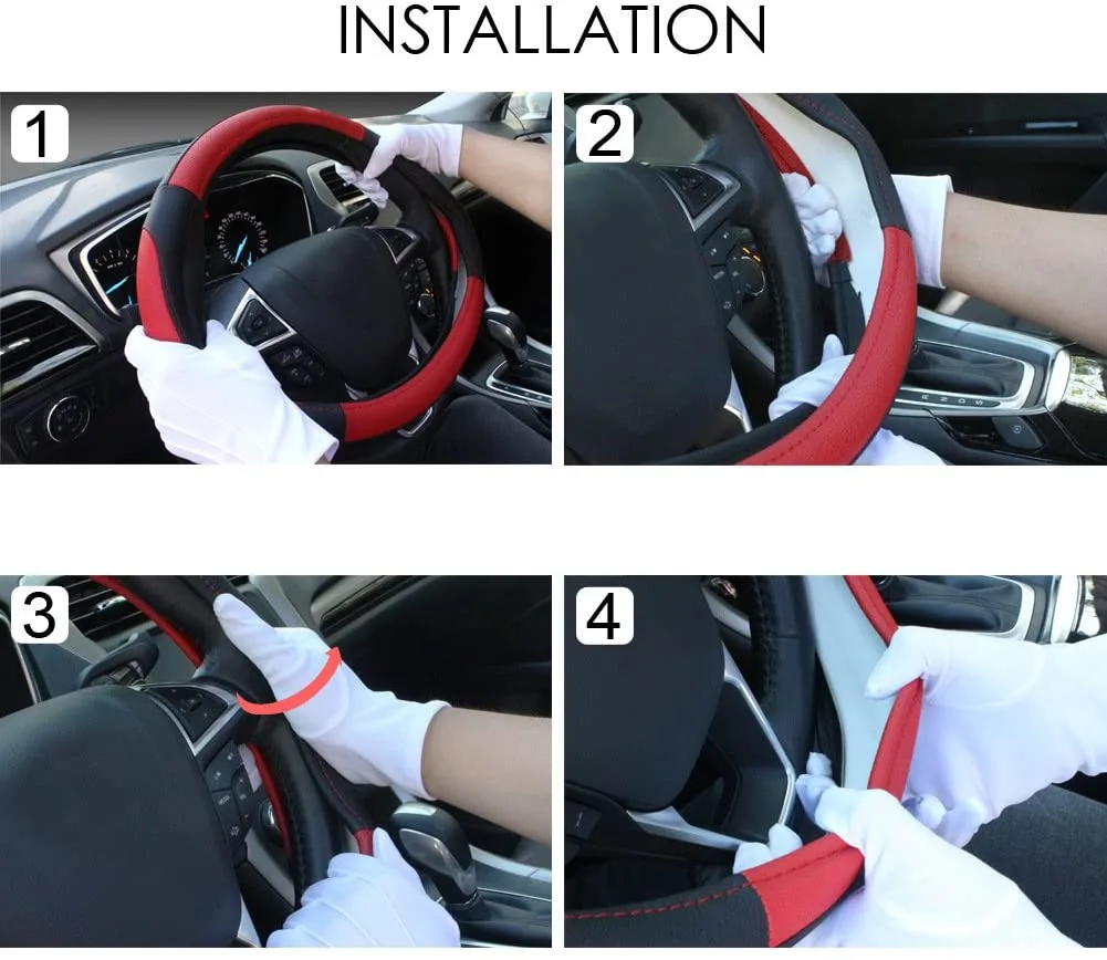 PVC Reflective Logo Car Steering Wheel Cover 38cm Styles