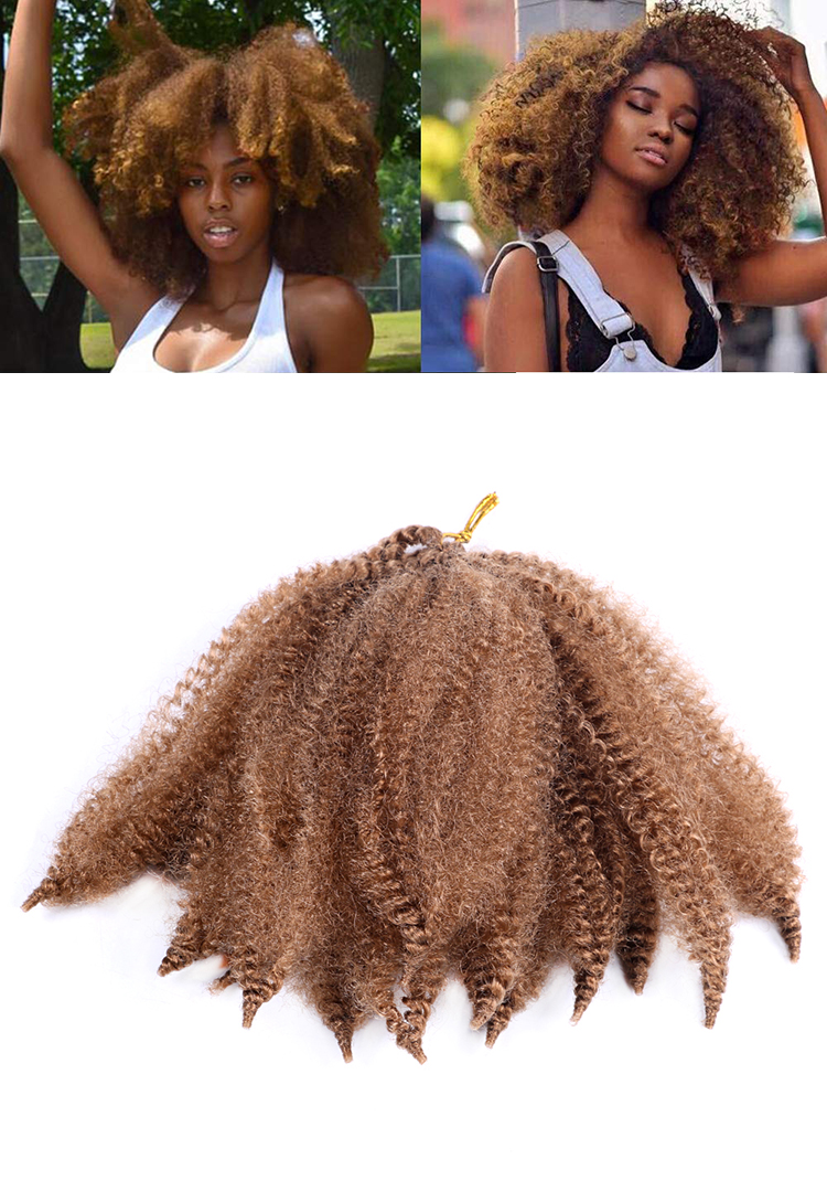 8 inch Afro Kinky Curly Crochet Hair Extension Crochet Braid Synthetic Fiber Hair Braids Marley Hair Twist