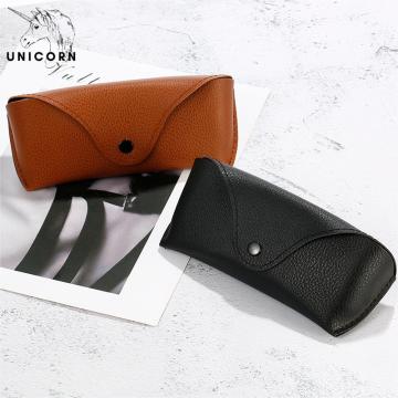 Genuine RB Material Sunglasses Case with Snap Closure and Built-in Fluff