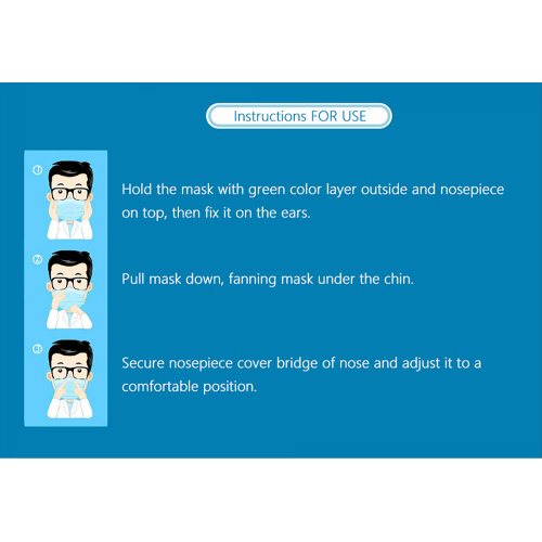 Masque médical de type 2R 3 plis emballé individuellement