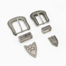 Western Style 3-Piece Alloy Buckle Belt Set - 20-25mm