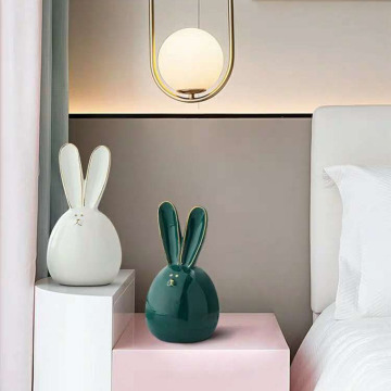 Ceramic Rabbit Head with Gold Painting