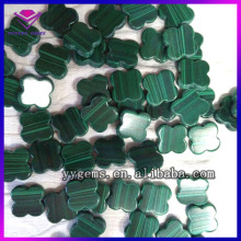 high quality clover shape Yuying jewelry 7mm wholesale natural peacock stone