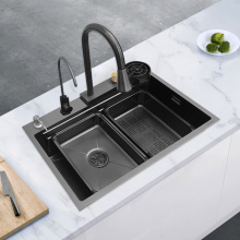 SUS304 Stainless Steel Handmade Topmount Kitchen Sink