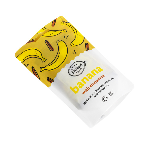 OEM Banana Slices Pouch Food Contact Contyclable Bag dengan ritsleting