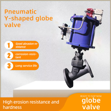 Pneumatic American standard flange Y-shaped globe valve
