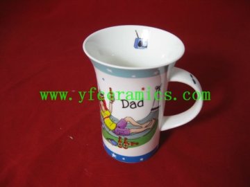 YF18376 350ml white ceramic mugs bulk