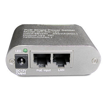 PoE Splitter with Maximum 17W Output, Complies with 802.3AF PoE Standard