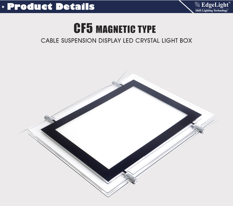 CF5 real estate double side slim magnetic open acrylic led backlit poster frame