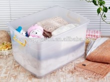 2015 China manufauturer of 35L transparent plastic storage box with wheel