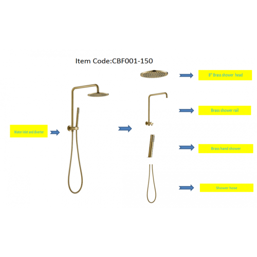 Conjunto de columna de ducha de oro cepillado