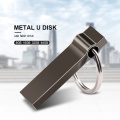 Mini metalen USB-flashdrive met sleutelhanger