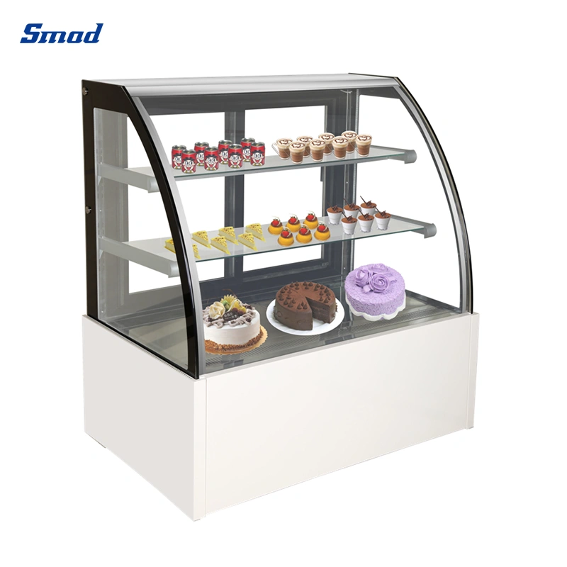 Smad Countertop Curved Glass Door Refrigerated Cake Showcase Refrigerator