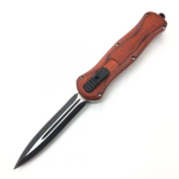 A016 wooden handle OTF knife