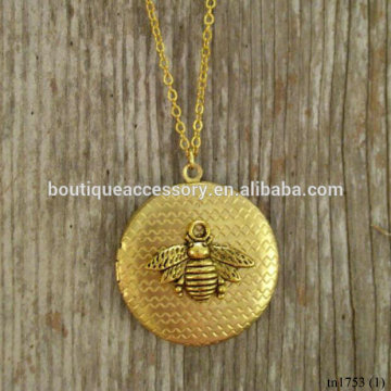 Hot Sale Gold Bee Pocket Watch Custom Pendant Necklace