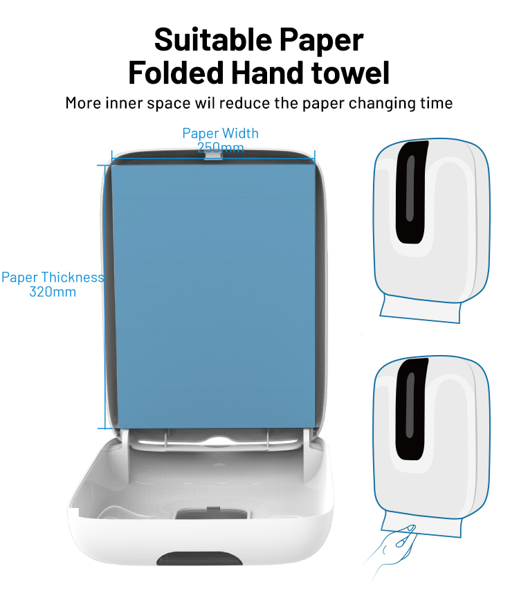 FQ-009 C Folded Paper Towel Dispenser Toilet wall mounted plastic interfold paper towel dispenser white