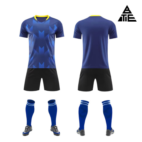 Conjunto de traje de fútbol transpirable en color azul.