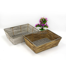 Paper Rope Hand Woven Bakery Bread Baskets Set of 2
