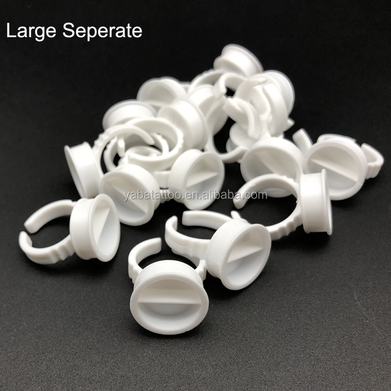 200pcs Plastic Tattoo Ink Ring for Eyebrow Permanent Makeup All Sizes white Tattoo Pigments Ink Holder Rings Container/Cup