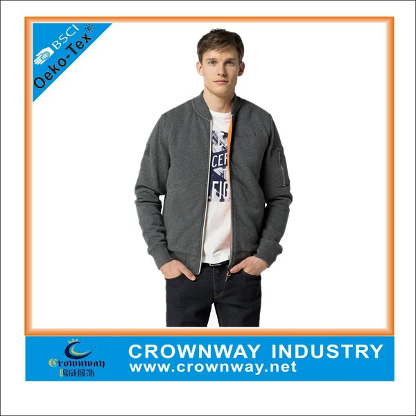 Young Men Stylish Fashion Plain Dark Gray Zip Fleece Sweat Jacket Without Hood