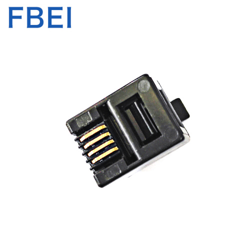 6P4C plug RJ11 connector Black color