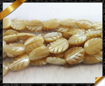 Mop Carved Leaf Shell Bead Fashion Gemstone (APS032)