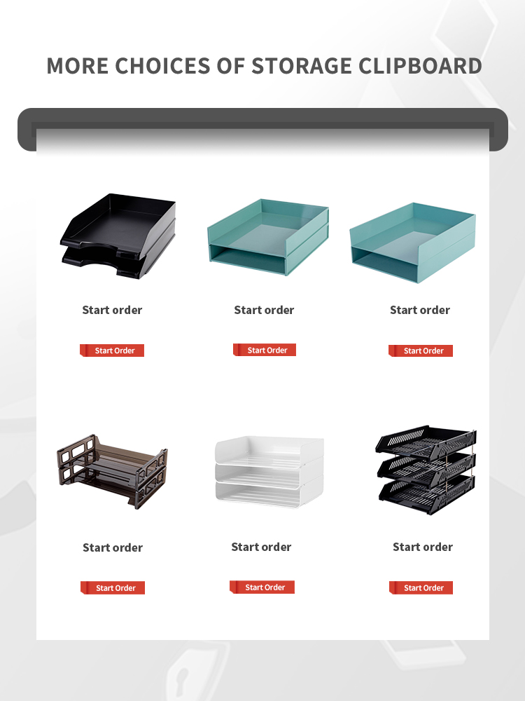 Plastic Stackable Customized Desktop Stationery  Letter size Document File Organizer File Tray