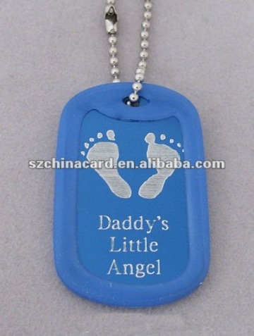 Preprinted metal dog tag with ball chain