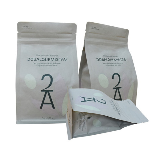 Compostable kraft 340g coffee packaging with valve
