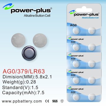 Customized Ag Series Button Cell Batteries Ag0 /lr521/lr63 /1.5v