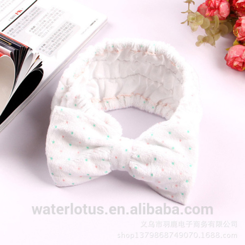 2014 beautiful fashionable white headbands with dot and bowknot for girls