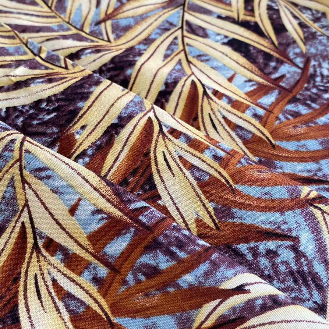 ISP Textile 45s soft challis rayon fabric plain fabric rayon floral printed tecido viscose material viscose 100% rayon fabric