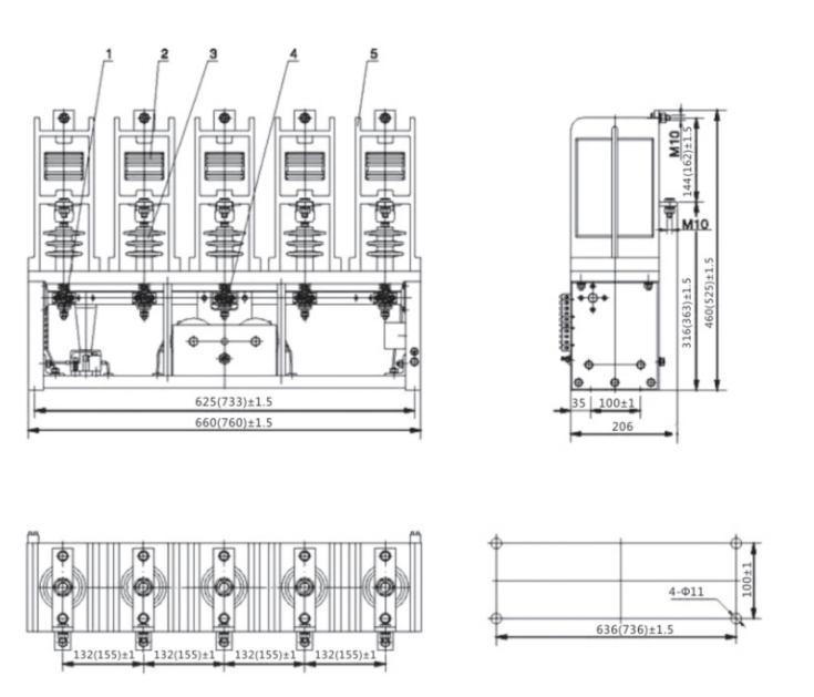 High quality 4 pole 5P contactors magnetic electrical ac contactor