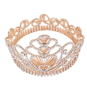 2018 Fashion Rhinestone Crown Gold para fiesta