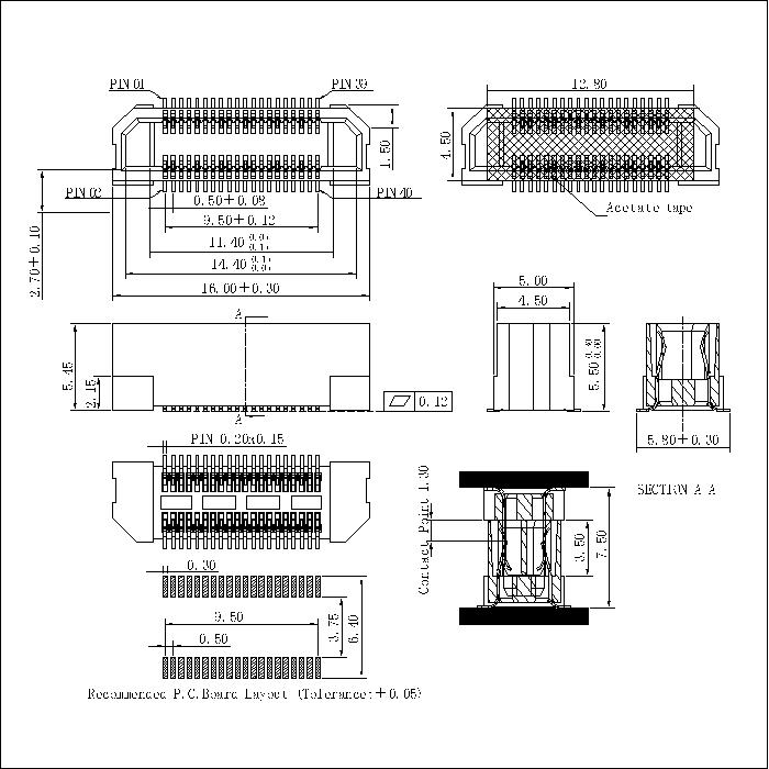 BBF0.5F-XXXX02 0.5MM Floating Board to Board Female Socket Connector Mating Height 7.5mm