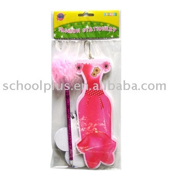 fashion design note books with quill pen