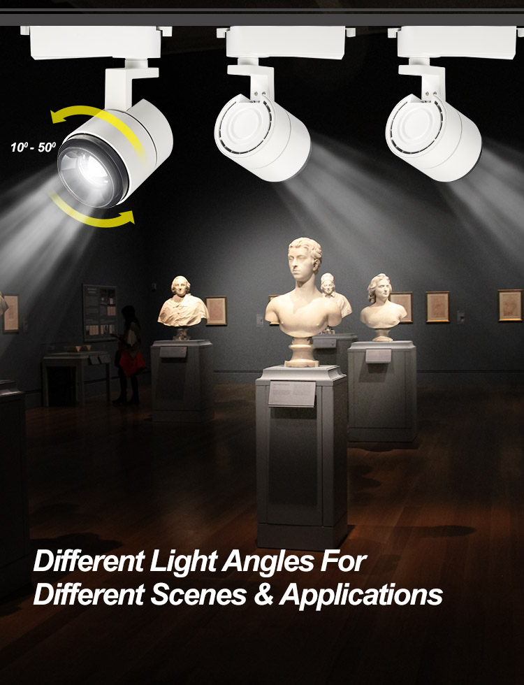 Aluminum Lamp Body Material and LED Light Source COB LED Track light Spotlights adjustable