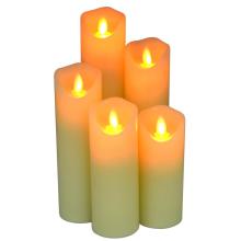 Dripless Flickering Moving Wick Led Flameless Pillar Candles