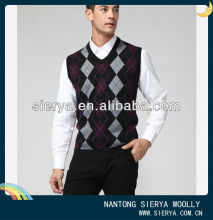 men's argyle knitted vest sleeveless