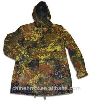 German Army Hooded Flecktarn Camouflage Military Jacket Parka coat