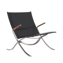 FK 82 X-Chair Replica in Black Anline Leather