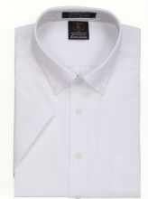 White Short sleeve oxford shirts for man button down collar oxford mens shirts