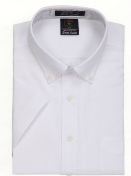 White Short sleeve oxford shirts for man button down collar oxford mens shirts