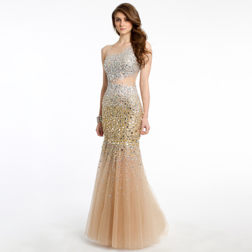 OEM gorgeous beaded backless or open back prom dresses evening dress gowns