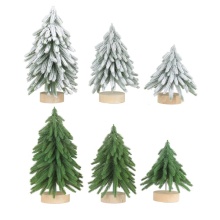 2024 Christmas Log Bottom Tree Decorations: Flocked, DIY Cedar Xmas Tree Accessories