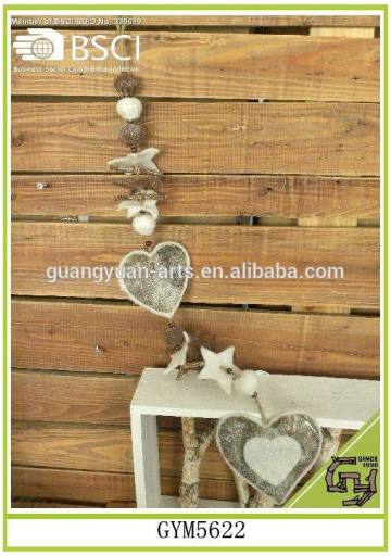 Glitter flocking garland Christmas tree heart decorations