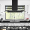 Hood Black Cooker Glass Island Curved 90cm