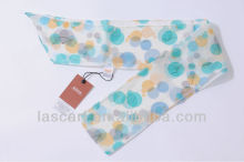 Tread fashion colorful polka dots polyester chiffon belt scarf with lurex