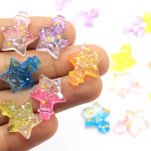 100 Uds 3D Kawaii brillo estrella botella plana resina cabujones álbum de recortes DIY joyería artesanía decoración Accesorios